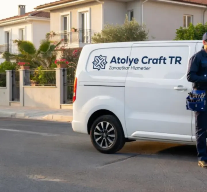 Atolye Craft TR logolu mobil servis aracı müşterinin adresine zamanında ulaşıyor