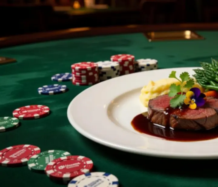 Fijn opgemaakt gerecht tijdens een Poker & Diner-avond